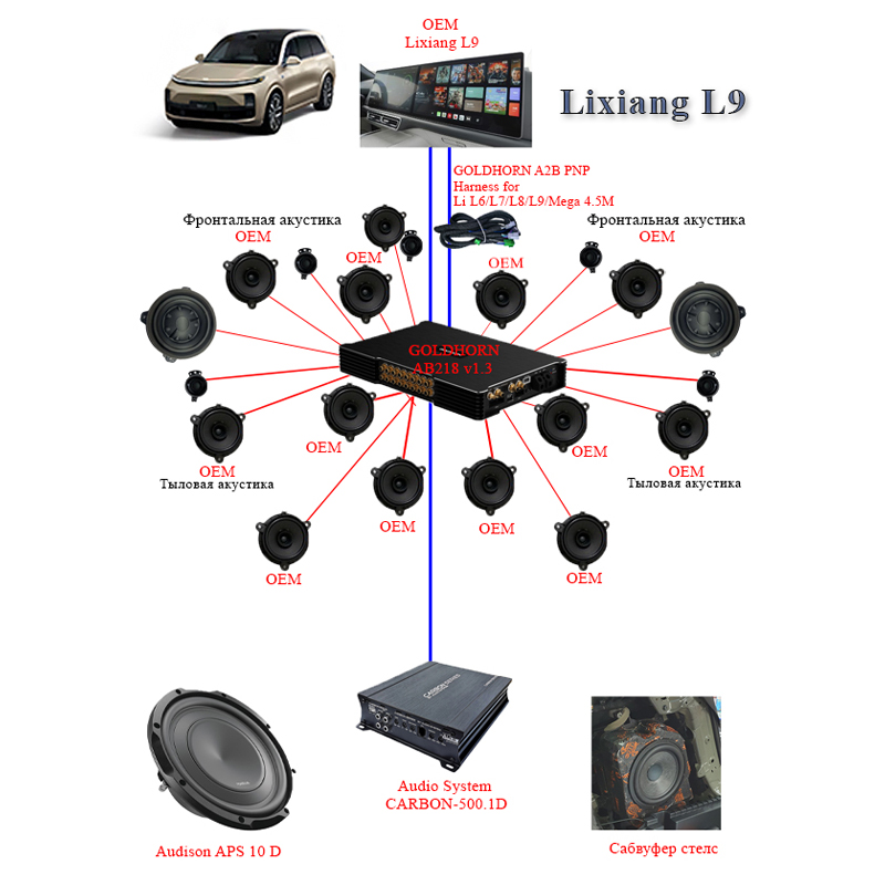 Комплект Lixiang L9 Goldhorn A2B +Sub